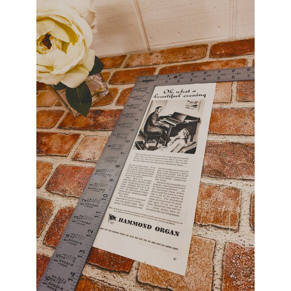 1944 Hammond Organ "Oh What a Beautiful Evening" Man Playing Music Vtg Print Ad - Picture 6 of 6